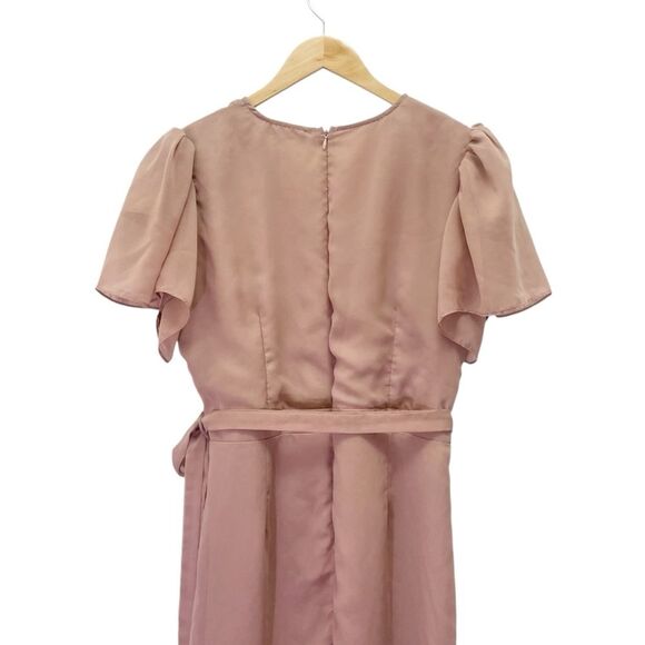 NWT Ivy City Co Lillie Dress Dusty Rose Size Large Flutter Sleeve Chiffon Midi - Picture 10 of 15